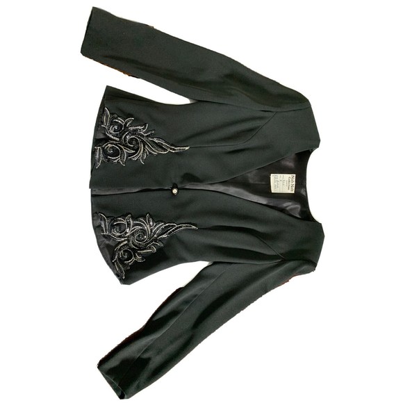 Nah Nah Collection Evening Jacket Black Beaded Rare Designer SAMPLE Blazer 8 - Picture 5 of 15